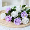 Dekorativa blommor 1 huvud Silk Rose Fake Flower Artificial Wedding Valentine's Day Home Table Hall Buquets