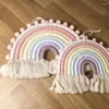 Decoratieve beeldjes geweven regenboog wanddecor voor meisjes kinderkamer slaapkamer speelkamer babykamer decoratie