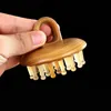 Massage de corne naturelle Massage du cuir chevelu Massage Meridian Stracing Head Acupuncture Massageur Gua Sha Thérapie Sandal Brush Antistatic 240411