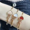 2023 New Rose Gold Red Agate White Fritillaria Heart Shaped Bracelet for Women's Fashion Exquisite Jewelry Party Gift