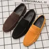 Casual Shoes Summer Brown Men Loafers Business Office Wedding Suede Flat Slip On Male Zapatillas De Deporte