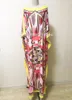 Feestjurken langwerpig Midden -Oosten stijl Kaftan losse stretch printsilk jersey damesjurk