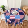 Tafelkleed wasbare polyesterloper voor picknick dinerendecoratie Amerikaanse vlag rond tafelkleed patriottisch