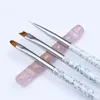 Makeup Brushes 5 Acrylic Transparent Nail Brush Holder Painting Pen Color UV Gel Display Stand