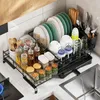 Stojak na szafkę naczyń podwójnie warstwowych w kuchni z tacą kropkową zlewozmywakiem Saver Saver Counter Organizer zastawy stołowej