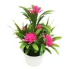 Dekorative Blumen 1PC Plastik Künstliche Blume Simulation Bonsai gefälschter Lotus Topf Pflanze Wohnkultur Büro rot/rosa/gelb/orange/lila