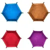 PU pliable Hexagon Dice Tray Boîte de dés décorative pour jeux Dice en cuir Storage DÉCORATIVE TH73A