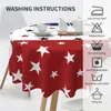 Bordduk Amerikansk flagga Rund Tabellduk Vattentät polyester Washable Restaurant Picnic Patio Party Decoration 4 juli