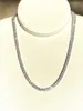 Bling Iced Moissanite Tennis Necklace Chain Mens Womens 14k White Gold 3mm Tjock 16- 24 tum Choker blir inte nackgrön