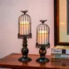 Świecowe uchwyty żelaza klatki ptaków Uchwyt wycięty motyle puste stylistyczne świecznik dekoracje stołowe stoliki