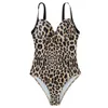 Neuer einteiliger Badeanzug mit Leopardenmuster-Schultergurt und verstellbarer sexy Badeanzug für Frauenbadebekleidung