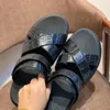 Sandalen Authentiek Echt waar Alligator Leer Dubbele purpose Heren Casual Black Echte exotische krokodillenhuid Mannelijke slippers Flats