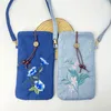 Sac de téléphone mobile brodé Sac Cross-Body Hanfu Sac antique Small Sac à bandoulière