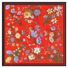 130 cm Brand de luxe Twill Square Scarf Femmes Bandana Square Scharf Design Floral Kerchief foulards pour les femmes Fashion Shawl Echarpe 240412