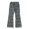 Herrenhosen japanischer Stil Hirata und Hiroshi Casual Denim Jacquard Feather Damen, die ausgestattet sind, lose vielseitig