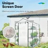 Greenhouse for Outdoors with Screen Door Windows 3 Tiers 8 Shelves Mini Walkin Portable Plant Garden Green House Kit Heavy 240415