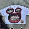 Camicie da uomo y2k cotone camicia da uomo womens harajuku hip hop big eyes bro graphic grafico stampato oversize retrò classico a maniche corte a maniche corte