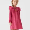 2024 Todder Girls Ruffles Robes Spring Princess Party Casual 05y Baby Children Valentin Day Cadeaux Long Manches Robe Automne 240423