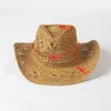 Oranje 2024 Cowboy strohoed Handgeweven holle heren en dames zomerzon hoed jazz stro hoed westerse cowboy hoed sombrero 240412