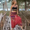 Frauen Kausaldruck Hippy Baggy Sari Wide Leghose Boho Beach Bloomer Böhmischer Stil Thailand Indische Sarees Lose Hosen 240418