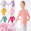 Girls Ballet Dance Costume Kid Long / Short Sleeve Cotton Kids Turnpakje Leotard Filles Gymnastics Dancewear Leotard pour ballet 240412