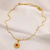 Collane a sospensione collana turchese vintage per donne color oro opal in pietra inossidabile in acciaio inossidabile gioiello regalo per la mamma