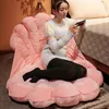 Giant Shell Plush Cushion Creative enorm Shuck Plush Pillow Sofa bedschaal decoratief gevulde kussen grote rugleuning kamer kussen 240424