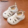 Baby Girls Boys Sandals Summer Infant Toddler Shoes Leather Leather Soft-Soled School Shoes Children Standals 240412