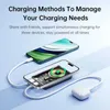 Mobiltelefon Power Banks Wekome Magsafe Power Bank Portable Battery 15W Magnetic Wireless Transparent LED Display 22.5W Wired Fast Charging J240428