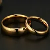 Band Anneaux 2024 Nouvelle Fashion Simple Smooth Alloy Ring Classic Gold Couple de mariage Bijoux de fiançailles de mariage Q240427