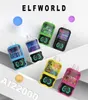 Original ELF WORLD AI 22000 puff Disposable E-cigarettes Large digital display screen Air-adjustable 650mAh Type-C puff 22k 15 flavors 0/2/5% vs elf bar vape 20K 18k 22k 25k