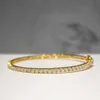 Coutom 10K/14K Solid Gold Lab Lab LABE Tennis Link Chain Bracelet