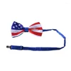 Bow Ties Mens American Print Tie PRetied Justerad längd Patriotics Tuxedo Bowtie Slips för bröllopsfest självständighetsdag