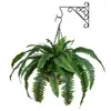Vases Artificial Fern Leaf Leaves Hanging Baskets Wedding Party Wall Outdoor Decoration UV Resistant Silk Faux Ferns