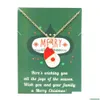 Hanger kettingen bk prijs santa claus kerst sieraden groen goud kaart cadeau vrolijke ketting accessoire drop levering hangers dhfse