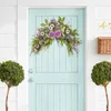 Fleurs décoratives couronne de rose Margue de lune suspendue Imitation artificielle swag floral lintel violet chrysanthemum porte de porte arc