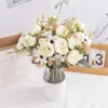 Decorative Flowers DociDaci Artificial Tea Roses For Vase Home Decoration Accessories Fake Daisy Plastic Plants Wedding Room