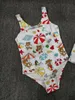 Desinger Girls Dinosaur Printed One-Pieces Swimsuit Ins Kids Star Letter Swimming Baby Bathing Suit Bikini Children Cartoon Bear Beach badkläder S1352