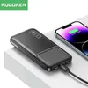 Banques d'alimentation du téléphone portable ROCOEN 10000mAH PACK POWER PORTABLE CHARGEUR PATTERIE EXTERNALLE 10000 MAH Pack d'alimentation de charge rapide adaptée à l'iPhone Xiaomi 13 POCO J240428