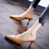 Dress Shoes Cresfimix Women Cute Light Weight Brown Pu Leather Slip On High Heel Stiletto Ladies Casual Sapatos Azuis A5790