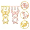 Flores decorativas 48 PCs 3D Decalques de borboletas Floras de borboleta ocorrem oco para a parede DIY Pequenos adesivos Ornamento de papel