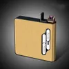 Customized Large Capacity Double Arc Windproof Usb Cigarette Case Lighter For Automatic Bomb Cigarettes