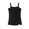 Women's Tanks & Camis Letter Budge cotton-blend Cropped top Shorts Designer Yoga Suit O-neck Sleeveless Sex bra Vest Ladies solid Elastic Femme Clothing#Q3