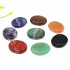 Sprinklers 30x25mm Oval Thumb Flake Energy Pocket Worry Stone Natural Amethyst Rose Quartz Healing Chakra Crystal Massage Divination Gifts