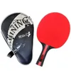 1pc Professional Table Tennis Racket with Bluegreenyellowred 스폰지 카본 탁구 가방 초보자 소년 소녀 240419