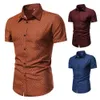 Chic Summer Shirt Slim Fit Men Top Washandwear Contrast Couleur Soft 240419