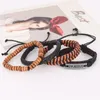 Bracelets de charme 4pcs / set dankaishi hippie punk en cuir noir brun foncé j'aime