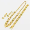 Adixyn African Womens Jewelry Set Gold Color Leaf Classic Muslim Musul Boucles Collier Bracelet Bridal Set N030119 240410