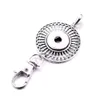 Classe de homard Hollow Round Alloy Metal Rhingestone Key Chains Jewelry Bouton Snap 18 mm Key Ring Keyring