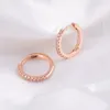 Boucles d'oreilles STAD VOLINE S925 STERLING Silver 925 Zircon Small Hoop Women Rose Gold Fashion Gift